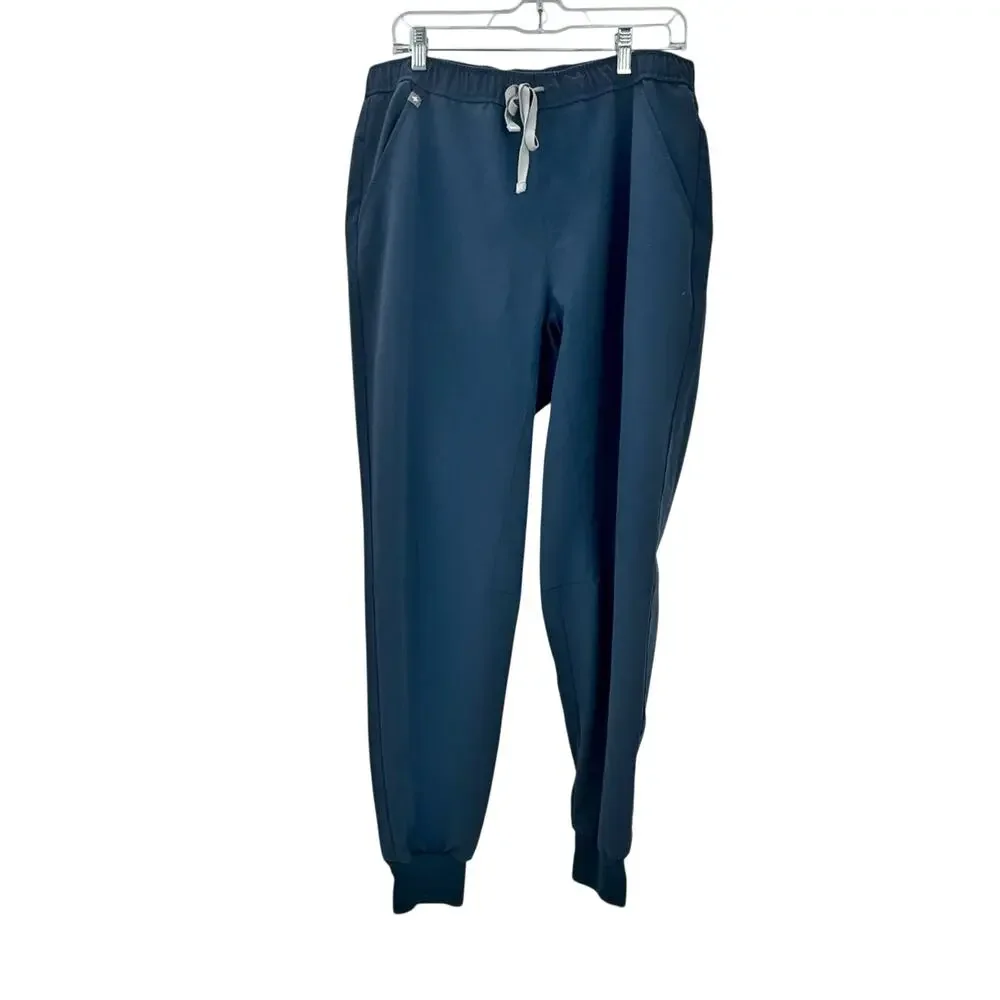 FIGS Men's Tansen Jogger Pants Classic Fit Elastic Waistband Gray Blue Size  L